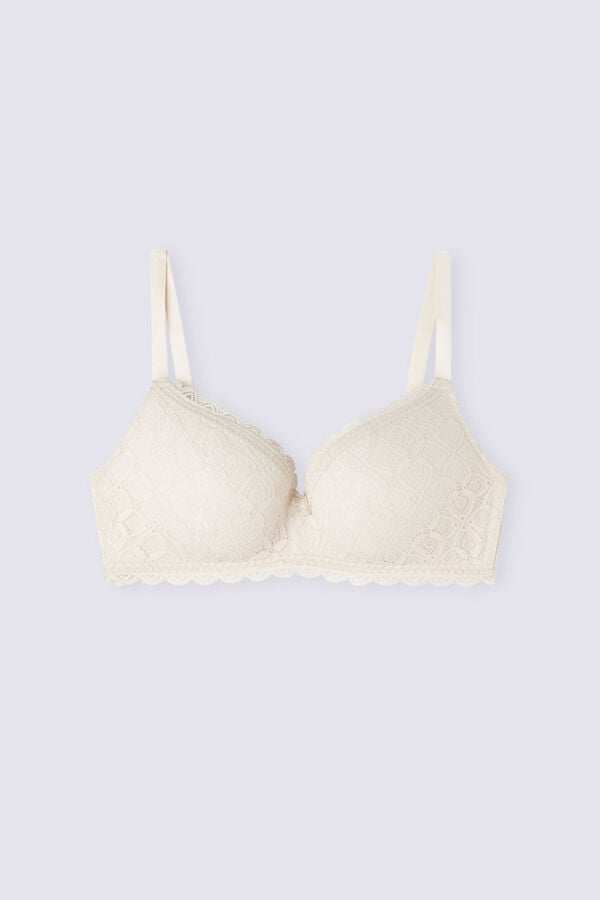 Women Intimissimi Adele Triangle Lace Bra Cream Pink | 3106598-PY