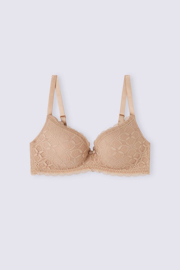 Women Intimissimi Adele Triangle Lace Bra Orange Beige | 8206347-WY