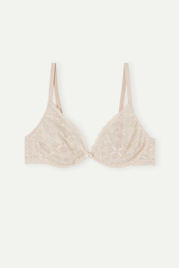 Women Intimissimi Alessia Balconette Lace Bra Cream Pink | 0293785-NH