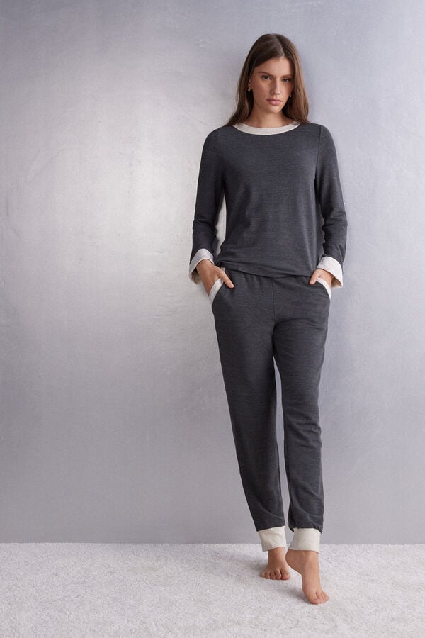 Women Intimissimi Baby It’s Cold Outside Modal And Wool Jogger Pants Grey | 8405913-NJ