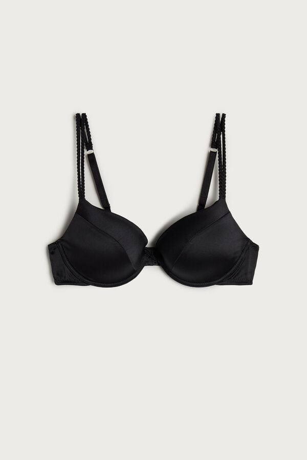 Women Intimissimi Bellissima Silk Push-Up Bra Black | 8693451-CP