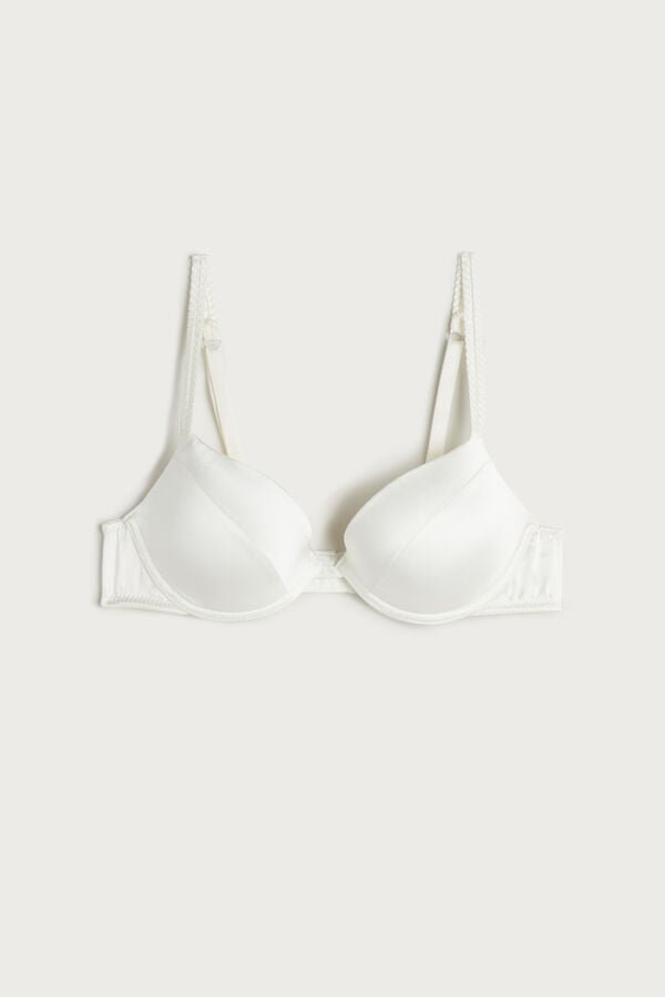 Women Intimissimi Bellissima Silk Push-Up Bra White | 7642139-DW