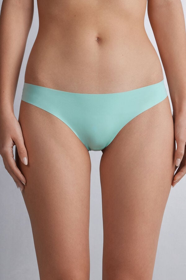 Women Intimissimi Brazilian Seamless Ultra Light Microfiber Briefs Green | 3409275-ZD