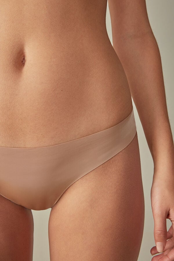 Women Intimissimi Brazilian Seamless Ultra Light Microfiber Briefs Orange Beige | 0648351-RQ