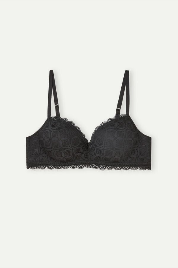 Women Intimissimi Claudia Balconette Lace Bra Black | 7908465-QS