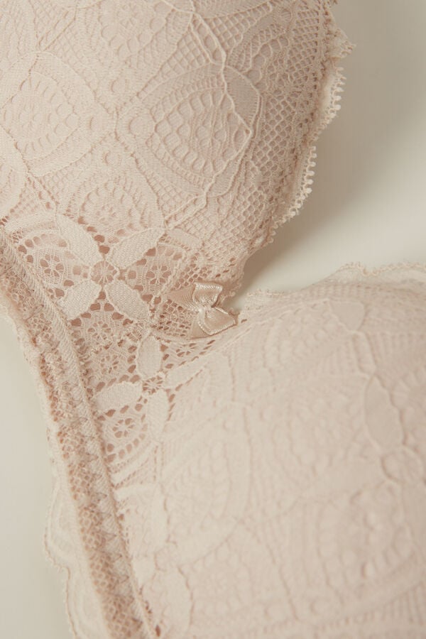 Women Intimissimi Claudia Balconette Lace Bra Cream Pink | 9173562-FK