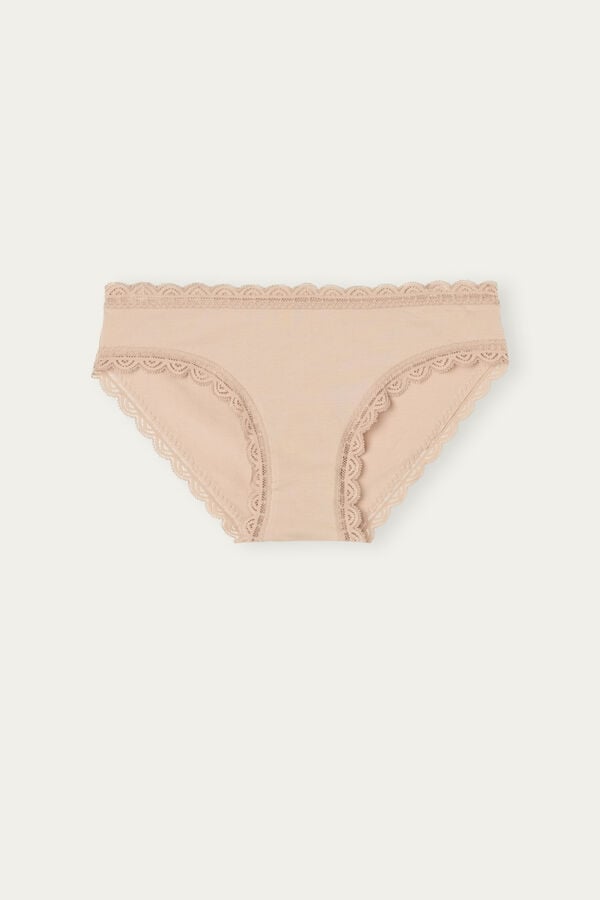 Women Intimissimi Cotton And Lace Panties Orange Beige | 8394571-VL