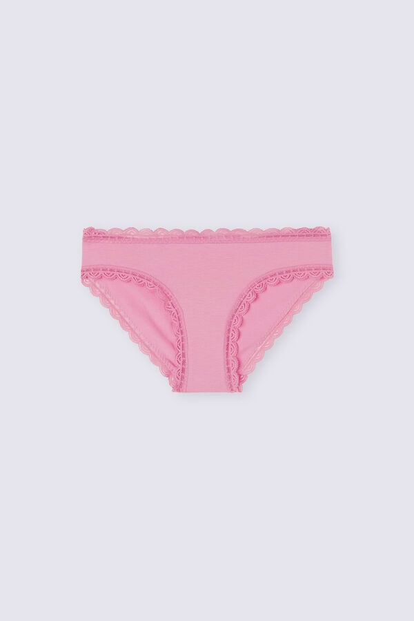 Women Intimissimi Cotton And Lace Panties Pink | 4013956-UF