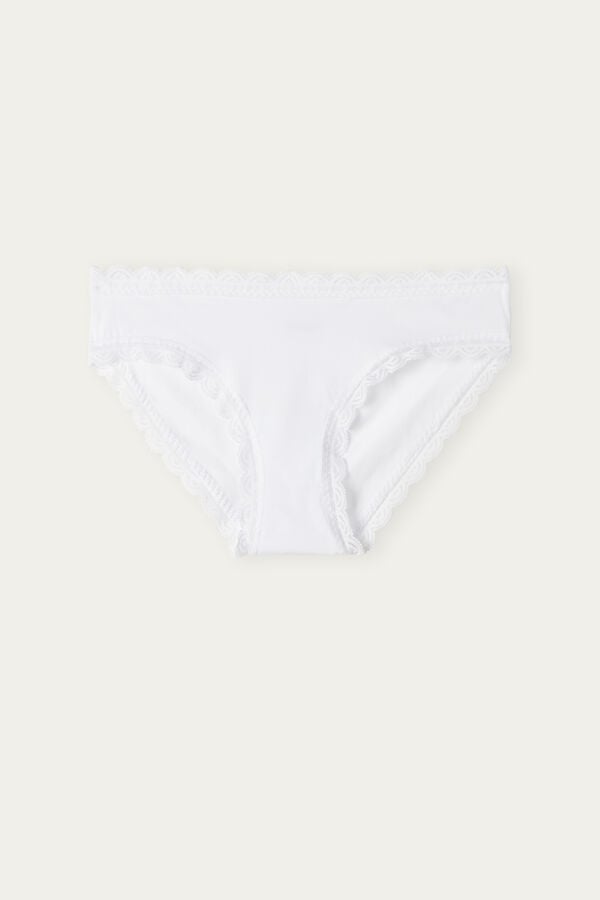 Women Intimissimi Cotton And Lace Panties White | 9340261-CP