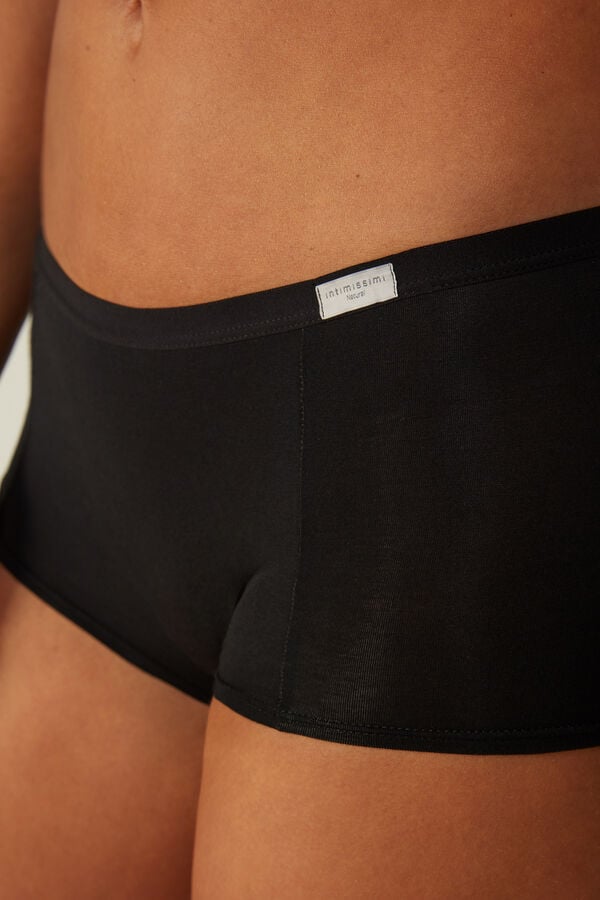 Women Intimissimi Cotton Boyshorts Shorts Black | 5246937-KJ