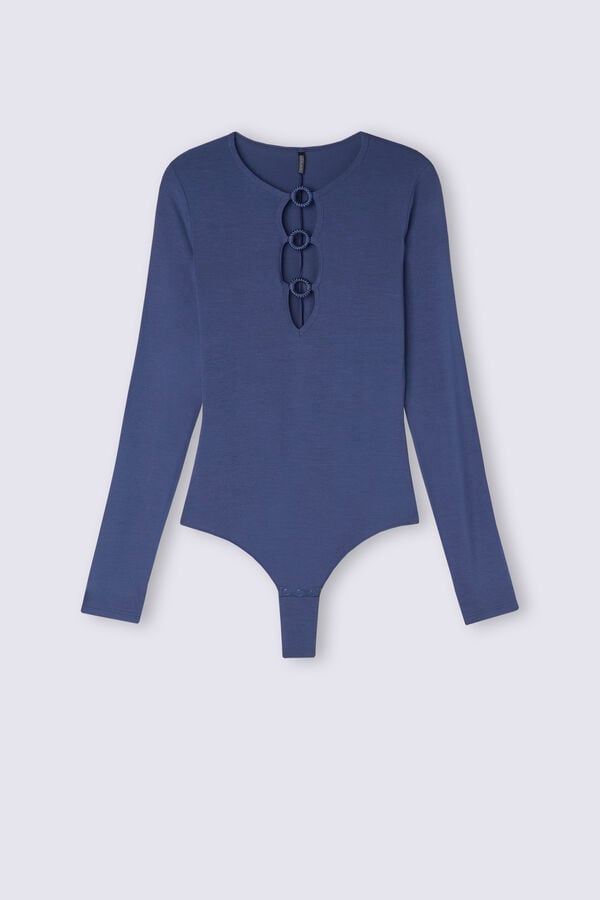 Women Intimissimi Crafted Elegance Bodysuit Blue | 2348907-BZ