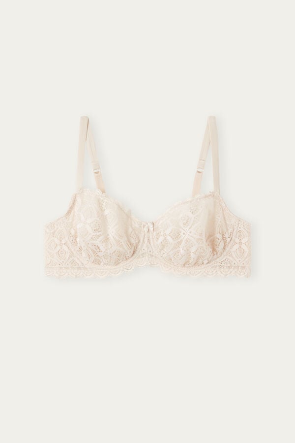 Women Intimissimi Daniela Balconette Lace Bra Cream Pink | 1206953-HQ