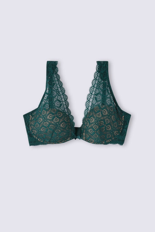 Women Intimissimi Elena Balconette Lace Bra Green | 3401786-GK