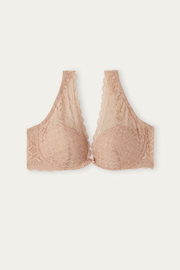 Women Intimissimi Elena Balconette Lace Bra Orange Beige | 4627183-FT