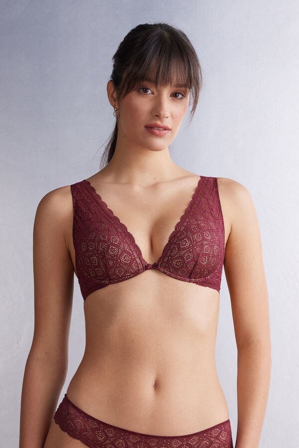 Women Intimissimi Elena Balconette Lace Bra Red | 2317940-GQ