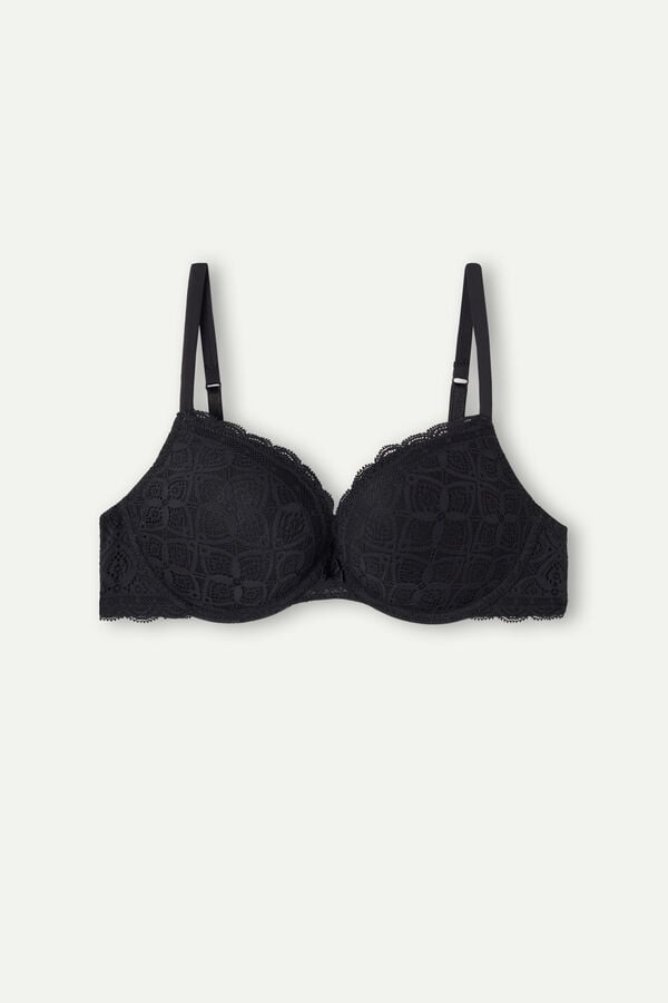 Women Intimissimi Elettra Super Push-Up Lace Bra Black | 6397541-MD