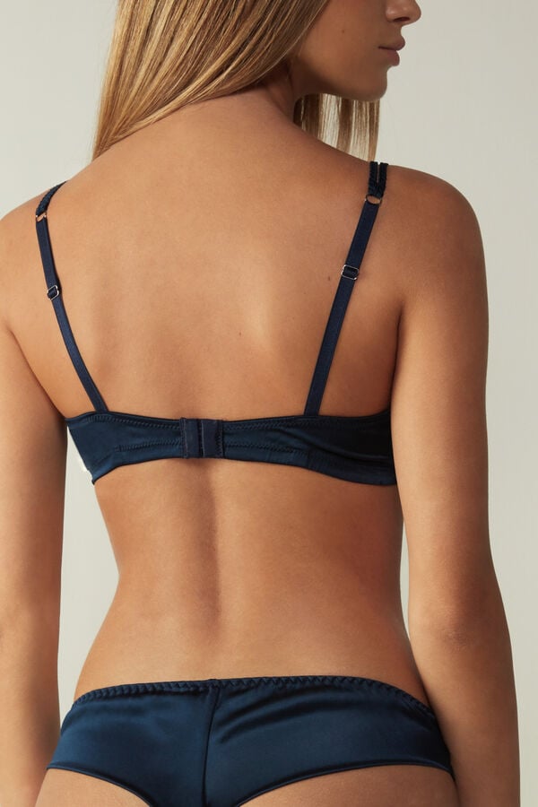 Women Intimissimi Emma Refined Everydaylette Triangle Silk Bra Blue | 1072984-SP