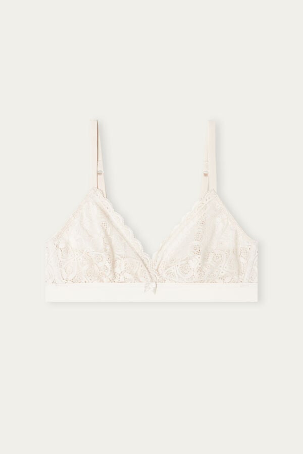 Women Intimissimi Emma Triangle Lace Bra Cream Pink | 6914527-TF