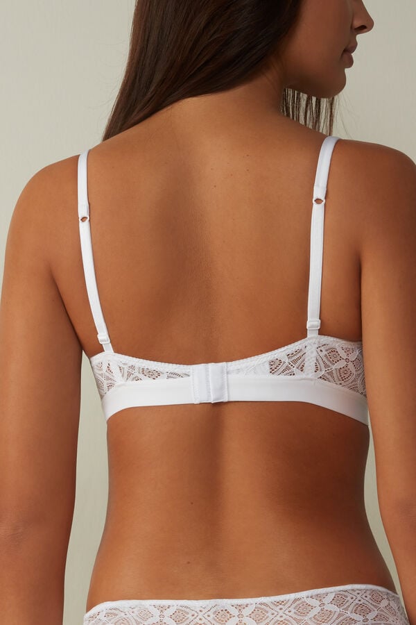 Women Intimissimi Emma Triangle Lace Bra White | 2981657-BU