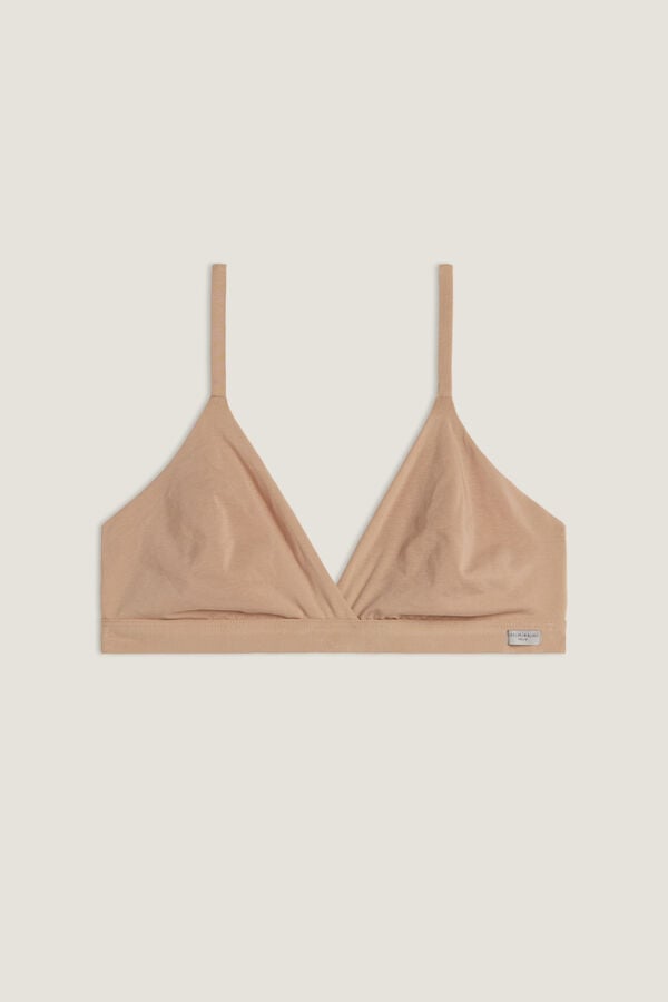 Women Intimissimi Emma Triangle Natural Cotton Bra Orange Beige | 8210479-RH