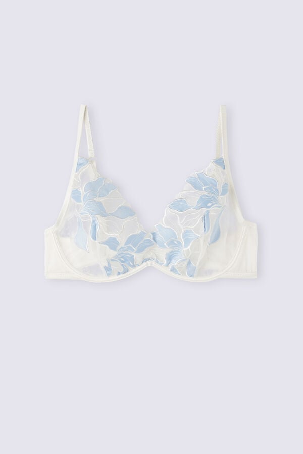 Women Intimissimi Eternal Flowers Alessia Balconette Bra Blue | 1324960-UG