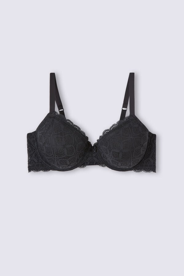 Women Intimissimi Francesca Balconette Lace Bra Black | 3107254-AN