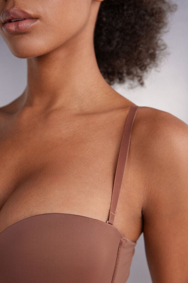 Women Intimissimi Gioia Bandeau Bra Dark Beige | 4023615-SR