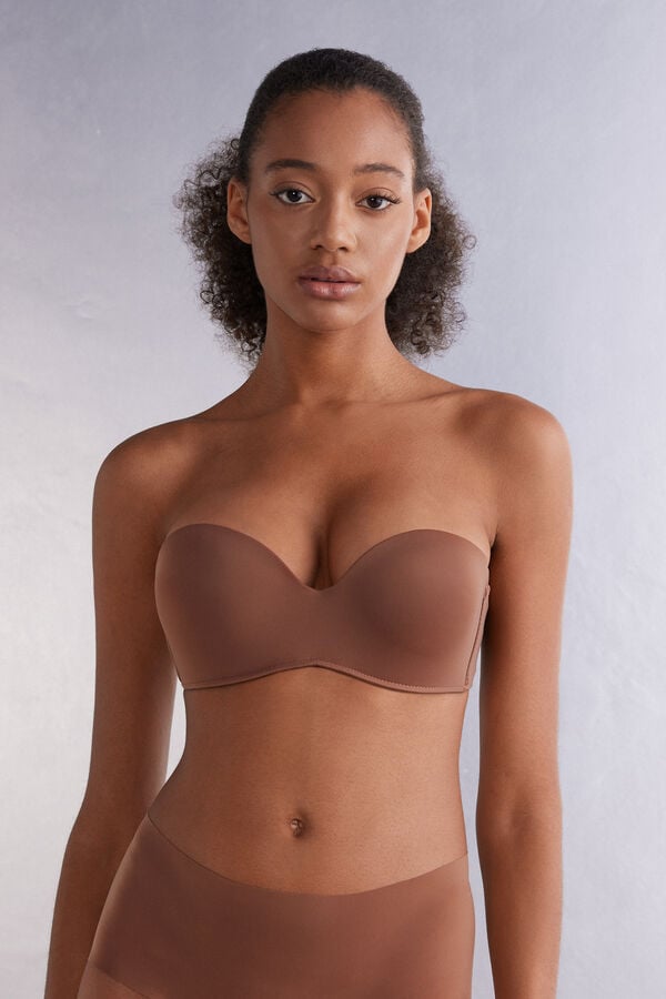 Women Intimissimi Gioia Bandeau Bra Dark Beige | 4023615-SR