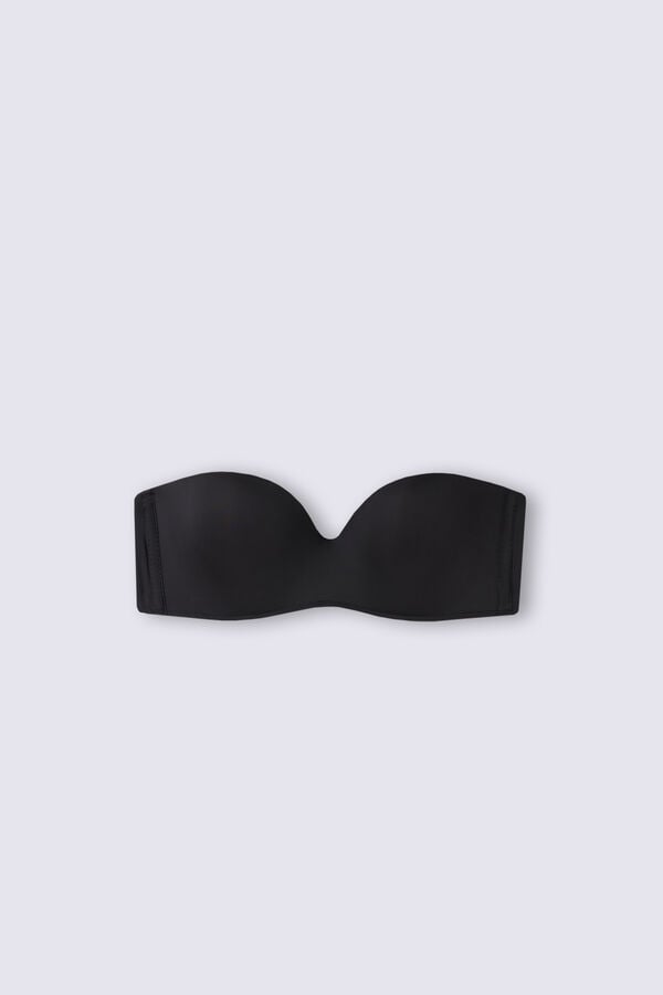 Women Intimissimi Gioia Bandeau Ultralight Microfiber Bra Black | 6970453-ZH