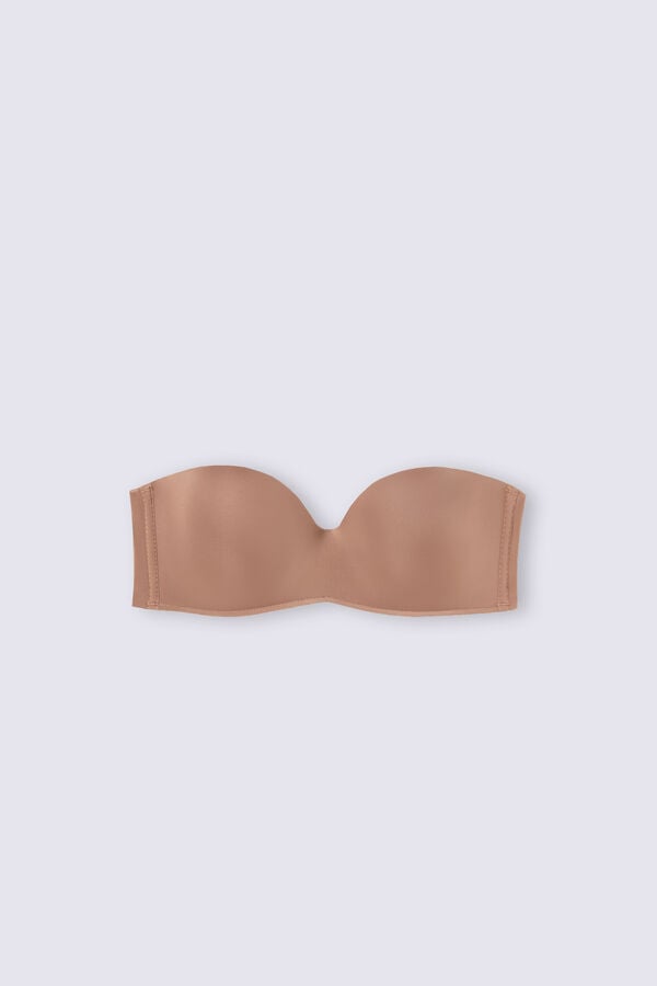 Women Intimissimi Gioia Bandeau Ultralight Microfiber Bra Dark Beige | 1328695-SK