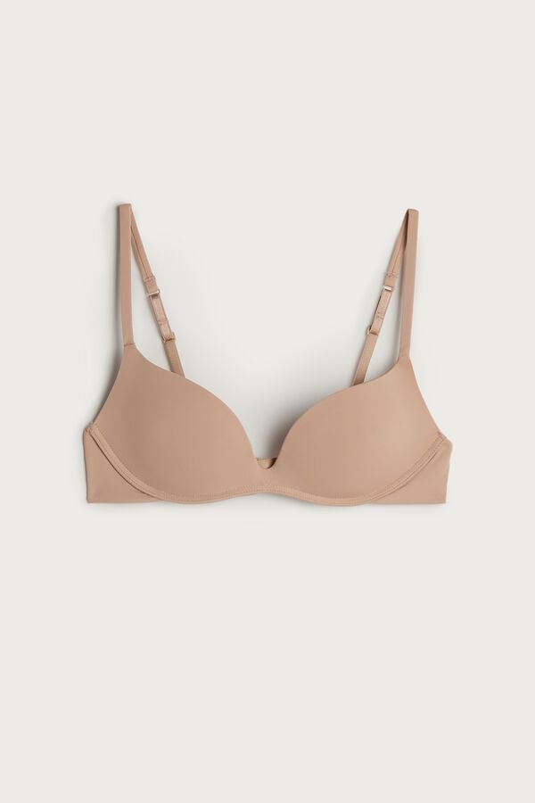 Women Intimissimi Gioia C-D Cup Microfiber Super Push-Up Bra Orange Beige | 5168730-QA