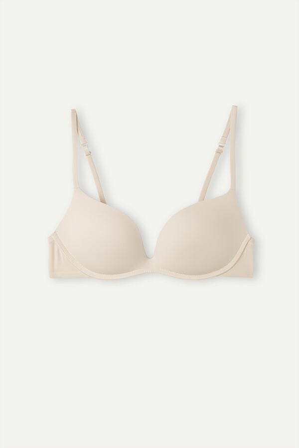 Women Intimissimi Gioia Push-Up Ultralight Microfiber Bra Cream Pink | 7906412-FX