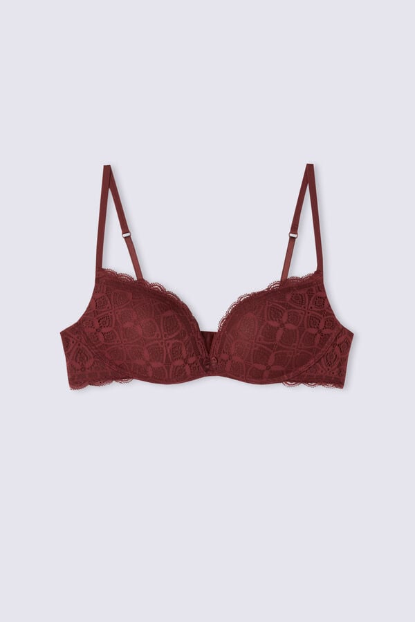 Women Intimissimi Gioia Super Push-Up Lace Bra Red | 3780426-FO