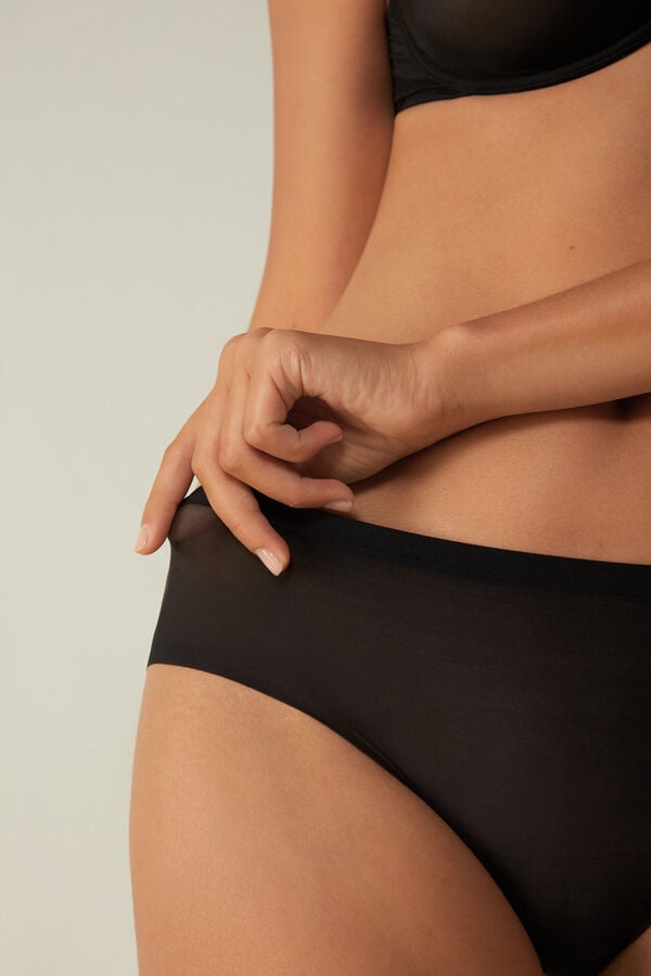 Women Intimissimi Invisible Touch Briefs Black | 0964513-QR