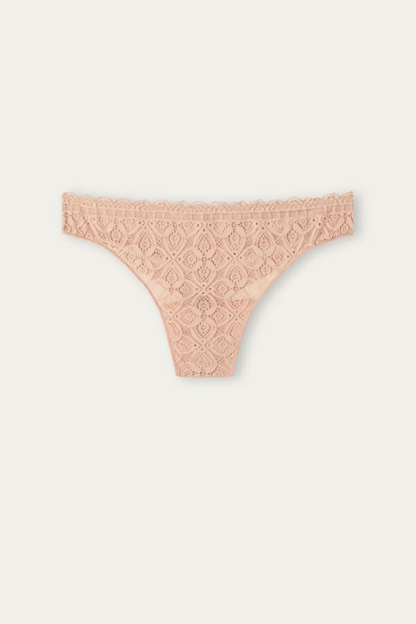 Women Intimissimi Lace And Microfiberzilian Briefs Orange Beige | 8413507-ZG