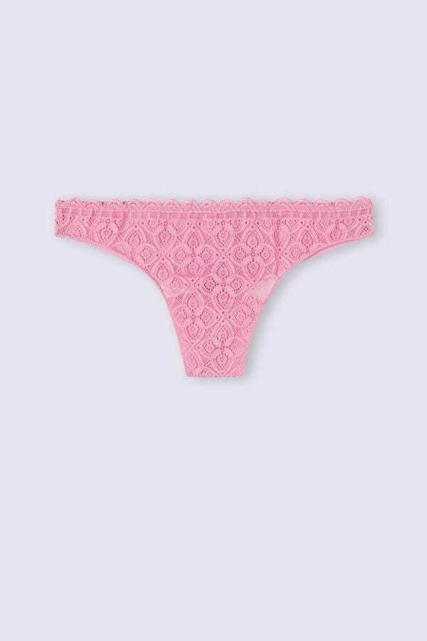 Women Intimissimi Lace And Microfiberzilian Briefs Pink | 1239804-SA