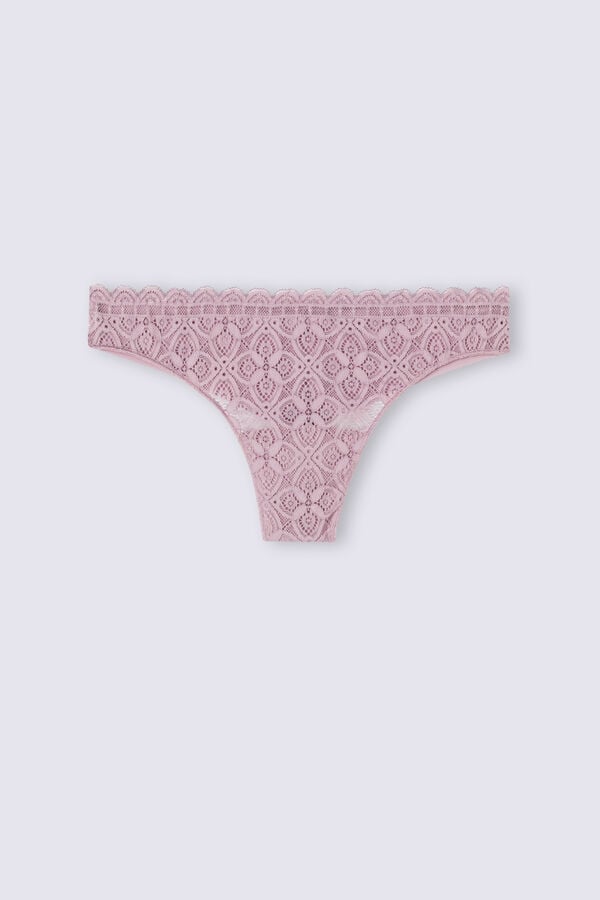 Women Intimissimi Lace And Microfiberzilian Briefs Pink | 9472036-MV