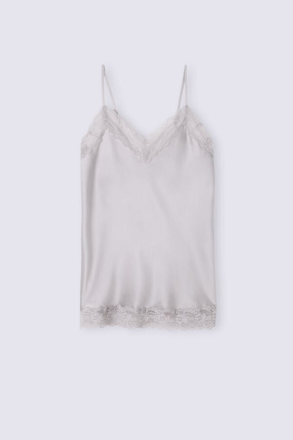 Women Intimissimi Lace And Silk Tank Top Grey | 4763821-GB