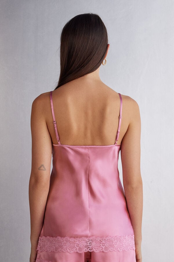 Women Intimissimi Lace And Silk Tank Top Pink | 4816275-WY