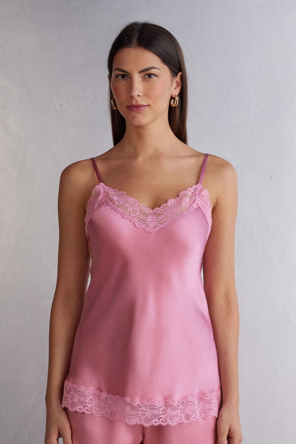 Women Intimissimi Lace And Silk Tank Top Pink | 4816275-WY