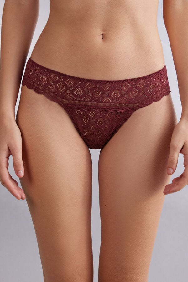 Women Intimissimi Lacezilian Briefs Red | 4985027-SF