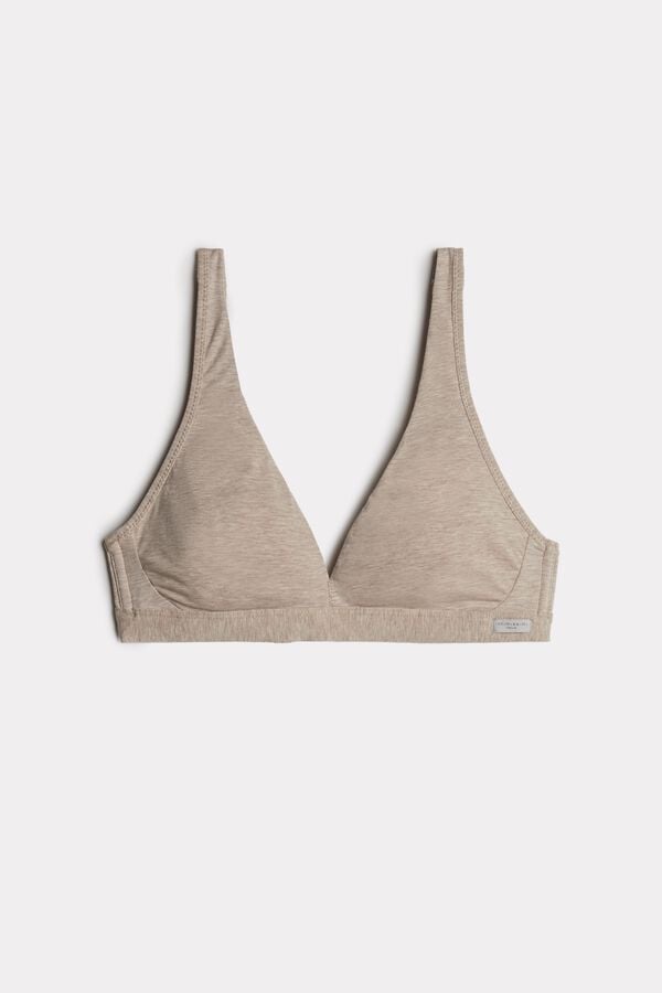 Women Intimissimi Lara Cotton Triangle Bra Beige | 1046582-LX