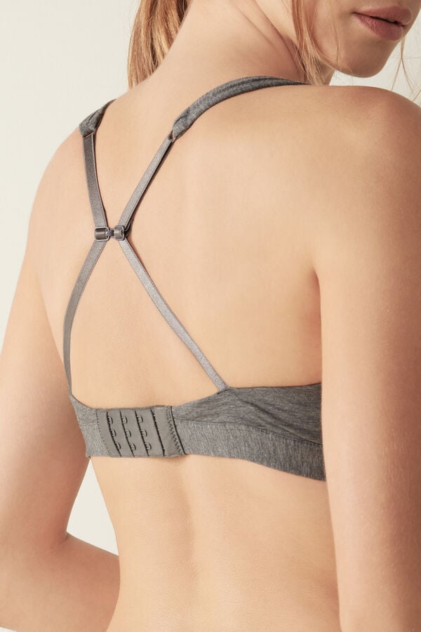 Women Intimissimi Lara Cotton Triangle Bra Grey | 5702631-QV