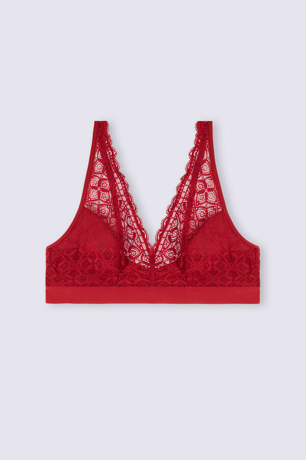 Women Intimissimi Lara Triangle Lace Bra Red | 5426378-RM