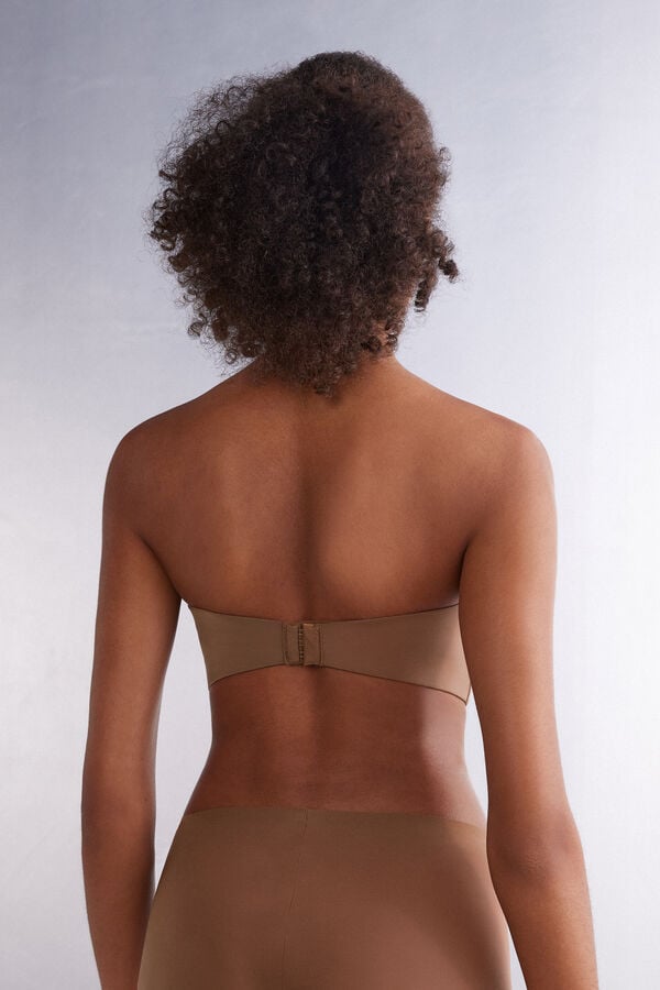 Women Intimissimi Laura Bandeau Ultralight Microfiber Bra Dark Beige | 7840923-CI