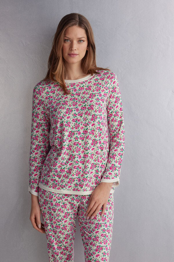 Women Intimissimi Life Is A Flower Modal Pajamas Multicolor | 3910456-ER