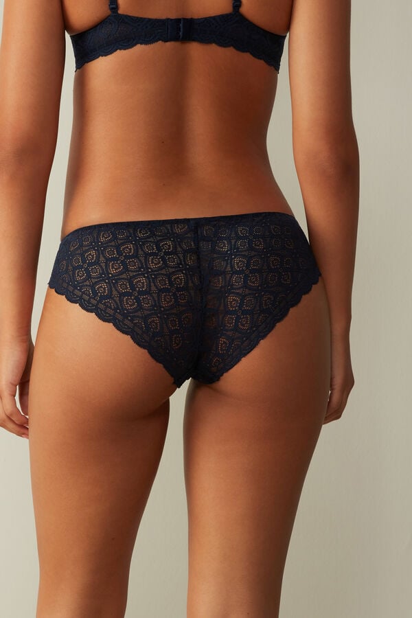 Women Intimissimi Low Rise Lace Panties Blue | 1307856-KL