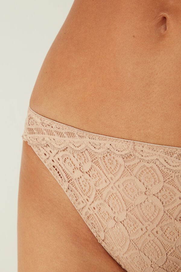 Women Intimissimi Low Rise Lace Panties Orange Beige | 2037864-UK