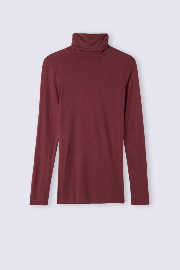 Women Intimissimi Modal Cashmere Ultralight High-Neck Long Sleeve Red | 0935467-HY