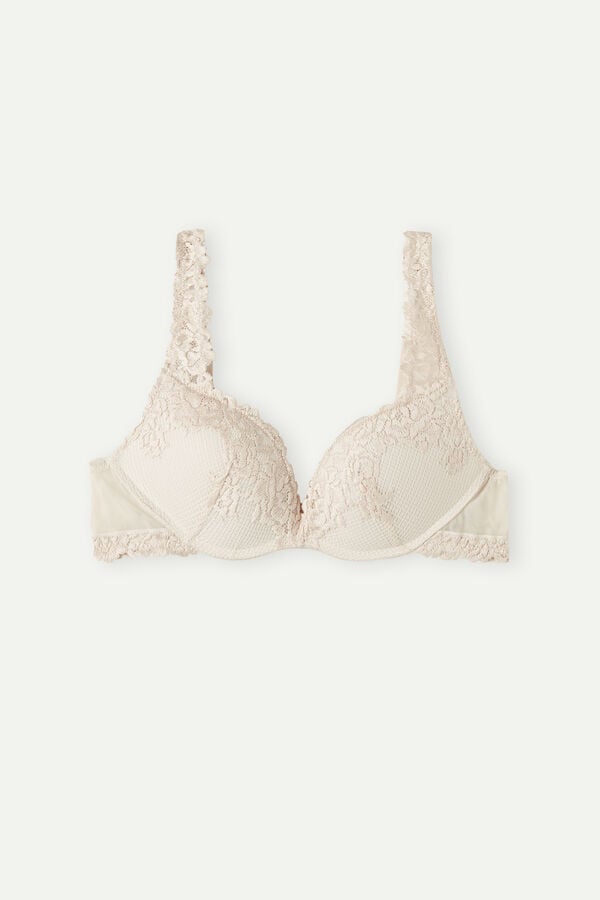 Women Intimissimi Pretty Flowers Gioia Super Push-Up Bra Cream Pink | 8271095-UV